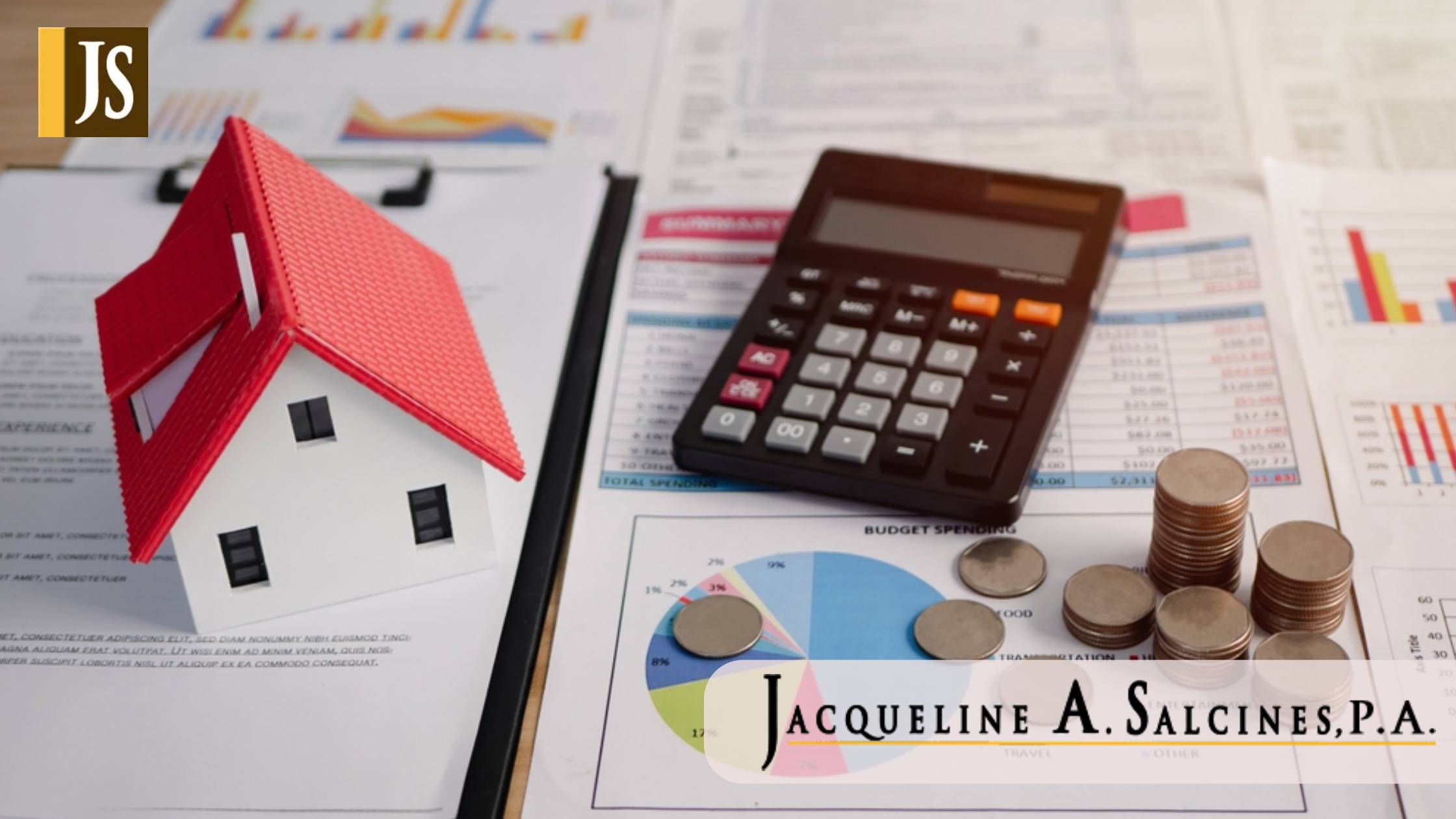 Property tax.investment planning.business real estate. View Of coin stack with house model